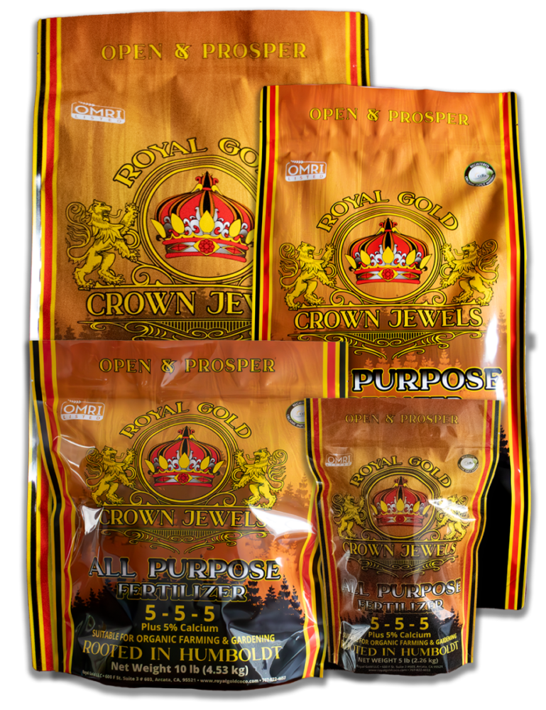 Royal Gold's Crown Jewels All Purpose Dry Fertilizer is specifically formulated to work with all Royal Gold growing mediums but can be used with any soil or soilless medium. Crown Jewels All Purpose is ideal for adjusting mediums prior to planting or used as a top dressing during all stages of plant growth.